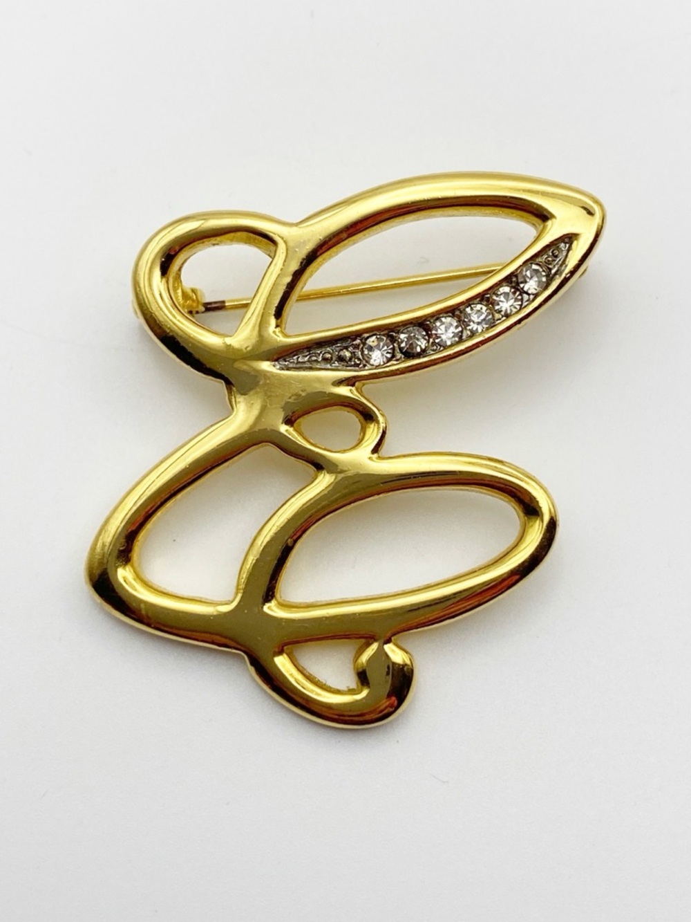Vintage Stylized Script Letter E Brooch Pin